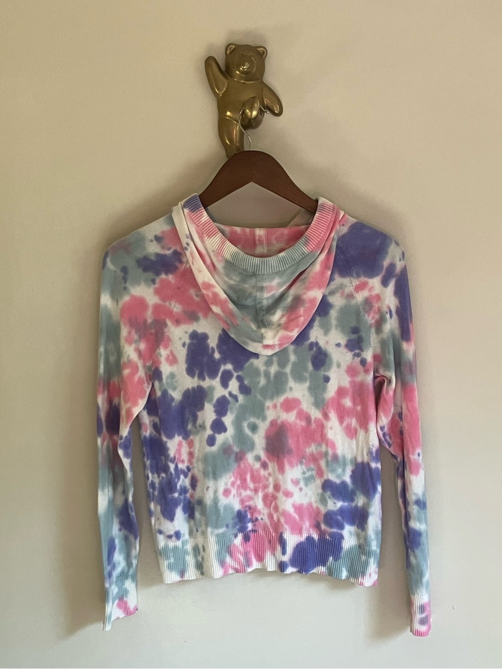 Scott and Scott London Silk and Cotton Tie-Dye Hoodie Pullover Sweatshirt - Picture 4 of 5